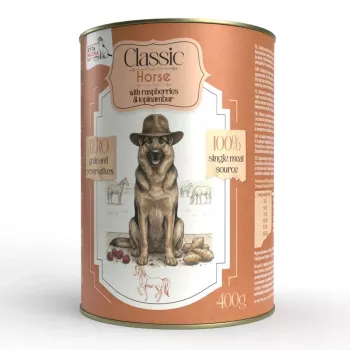 SYTA MICHA Classic Mono Horse su avietėmis ir topinambu - šlapias šunų maistas - 400g