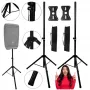 DNA Professional DNA BOX2 Set Bag garsiakalbių trikojis stovas pora su nešiojimo dėklu, 35 mm stulpelis, 100-180 cm aukštis, 30 kg apkrova, juoda