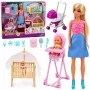 LEAN TOYS Anlily Mama ir Dvynukai kūdikiai lėlių rinkinys su aksesuarais