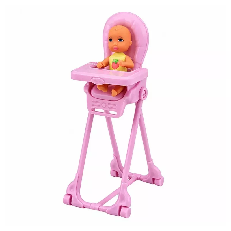 LEAN TOYS Anlily Mama ir Dvynukai kūdikiai lėlių rinkinys su aksesuarais