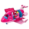 LEAN TOYS Sulankstomas lėktuvas lėlėms kelionių rinkinys su aksesuarais, rožinis, 9 vnt.