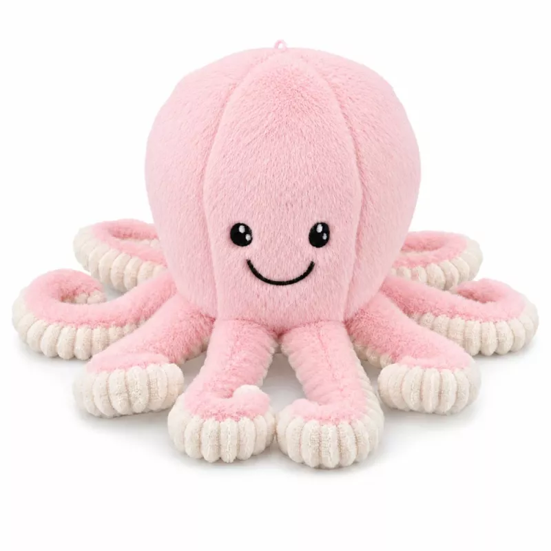 LEAN TOYS minkštas aštuonkojis su tampriais čiuptuvais, švelnus rožinis apkabinimo žaislas, 30 cm