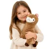 LEAN TOYS Alpakos ir lamos pliušinis žaislas, minkštas kailis, smėlio spalvos, 38 cm