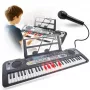 MQ 6119L 61 klavišų nešiojama elektrinė klaviatūra su LED ekranu, 128 garsais, 128 ritmais, įrašymo ir pamokų funkcijomis, juoda