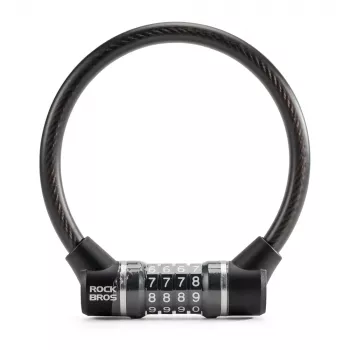 ROCKBROS 87639-4 kombinuotasis plieninio troso dviračio užraktas, juodas