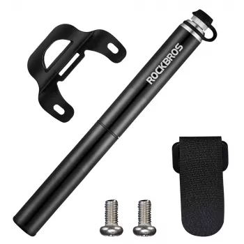 ROCKBROS JG-PB-004 Lengvas dviračio rankinis siurblys su slėgio matuokliu - juoda