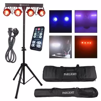 LIGHT4ME LED BAR COB PAR 4x30W RGB LED PAR Prožektorius su stovu ir dangteliu