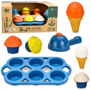 LEAN TOYS Ekologiškas medinis ledų gaminimo rinkinys vaikams 26 vnt.