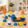 LEAN TOYS Ekologiškas medinis ledų gaminimo rinkinys vaikams 26 vnt.