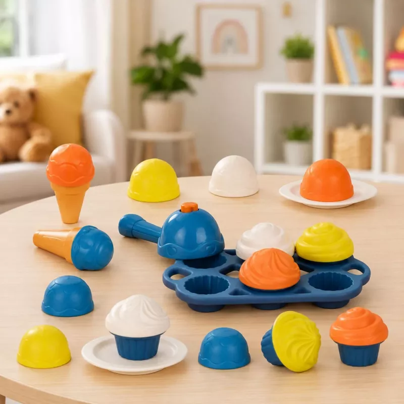 LEAN TOYS Ekologiškas medinis ledų gaminimo rinkinys vaikams 26 vnt.