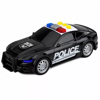 LEAN TOYS policijos automobilis su šviesomis ir garsais, juodas, 1:32 mastelis