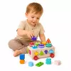 LEAN TOYS Medinis Montessori edukacinis rūšiuotuvas ant ratukų su formomis ir skaičiais