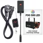LIGHT4ME FOG 500 LED dūmų generatorius, 500 W, RGB LED, 0,5 L talpa, laidinis nuotolinio valdymo pultas