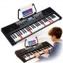 MK 2115 Mokomasis nešiojamas 37 klavišų elektroninis pianinas su 8 garsais, 8 ritmais, 4 demonstracinėmis dainomis, mikrofono įvestimi, juodos spalvos