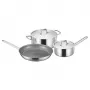 Fiskars puodų rinkinys 1,5L/3L ir keptuvė 28cm, nerūdijantis plienas, indukcinė, neprideganti