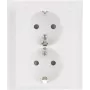 Busch-Jaeger SCHUKO Dvigubas kištukinis lizdas 202 EUJB-84, Alpine White, įleidžiamas, 2 x F tipas, 16 A