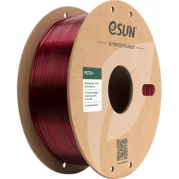 ESUN PETG+ 1,75 mm peršviečiama raudona 1 kg popierinė ritė