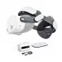 BOBOVR M3 Pro+ baterijų dirželis su 6500 mAh baterija ir įkrovimo stotele, skirtas Meta Quest 3/3S - baltas