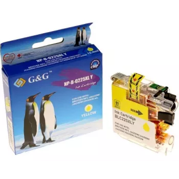 G&G suderinama rašalo kasetė, skirta Brother LC-225XLY geltona