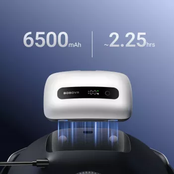 BoboVR BM60-1 6500 mAh baterija su įkrovimo stotele, skirta M3 Pro+ ir M3 - balta