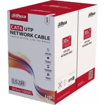 DAHUA PFM923I-6UN-C CAT6 UTP tinklo kabelis, 305 m, baltas