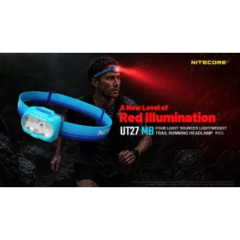 Nitecore UT27 MB 800 liumenų dviejų spindulių žibintuvėlis su raudona šviesa