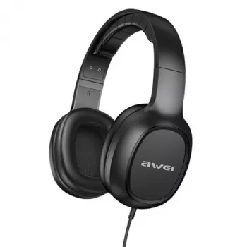 AWEI GM-6 Ausinės žaidimams per ausį su mikrofonu, laidinės 3,5 mm lizdas, 40 mm tvarkyklės, juodos