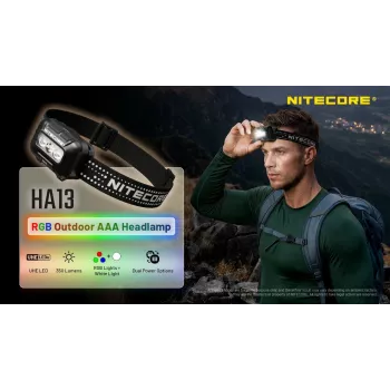 NITECORE HA13 (2026) RGB priekinė lemputė 350lm