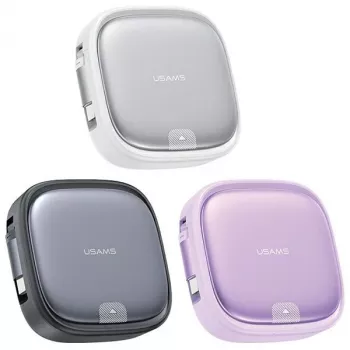 USAMS ištraukiamas 3-in-1 įkrovimo laidas su laikymo dėžute - USB-A į USB-C/Lightning/Micro USB, 60W, sidabrinis