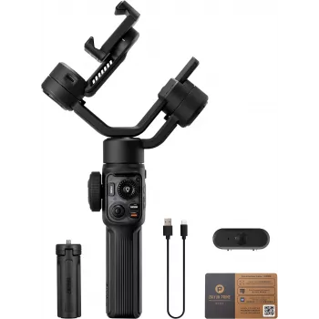 Zhiyun C030124ABR1 išmaniojo telefono gimbalinis stabilizatorius 3 ašių su įmontuota užpildymo šviesa, Bluetooth 5.0, 2600mAh baterija, iki 25h veikimo, palaiko 50-90mm telefonus, juodas