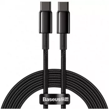 Baseus Tungsten Gold USB-C į USB-C laidas 100W PD 2m juodas