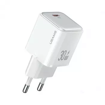 USAMS X-ron Series 30W USB-C PD3.0 sieninis įkroviklis, baltas (EU kištukas) - US-CC186