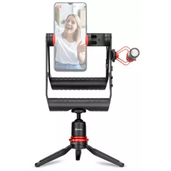 BOYA BY-VG380 išmaniojo telefono vaizdo rinkinys su BY-MM1 Pro mikrofonu, LED šviesa ir trikojis, skirtas vlogams, tiesioginėms transliacijoms ir mobiliesiems filmams