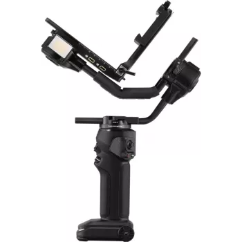 ZHIYUN CRANE 4 COMBO 3 ašių kameros gimbalinis stabilizatorius su 6kg apkrova, 12h baterija, jutikliniu ekranu ir papildomu apšvietimu, juodos spalvos
