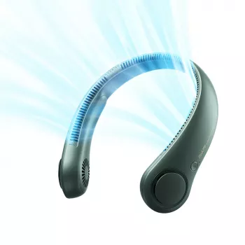 JISULIFE Neck Fan Life3 - nešiojamas bekraštis USB įkraunamas ventiliatorius, žalias