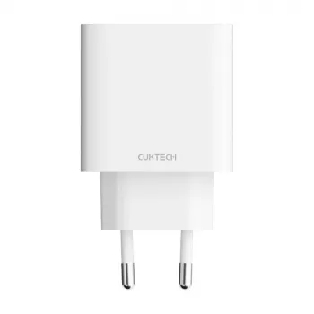 Cuktech A19 30W GaN sieninis įkroviklis USB-A + USB-C - baltas