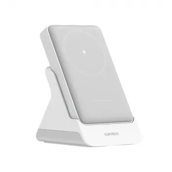 CUKTECH WPB100N Magnetinis belaidis powerbankas 10000 mAh 20W su stovu - Baltas