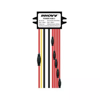 INNOVV Power Hub 3 - vandeniui atsparus 12V maitinimo skirstytuvas 5 įrenginiams su akumuliatoriaus apsauga ir saugikliais