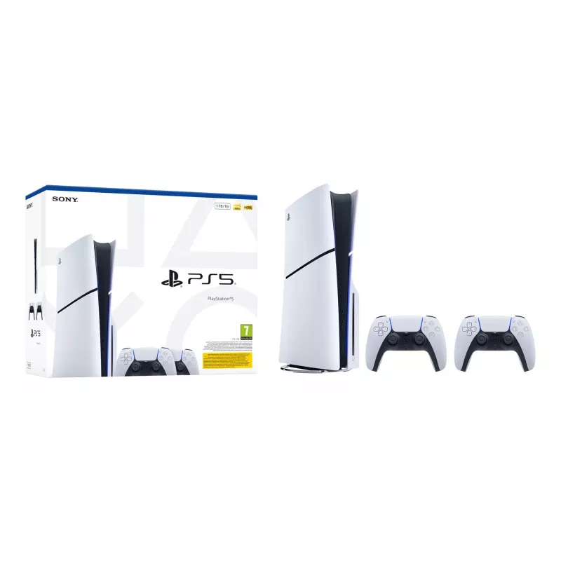 Sony PlayStation 5 Slim Disc Edition 1TB konsolė - balta ir juoda