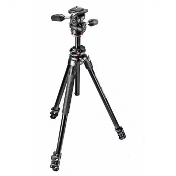 Manfrotto 290 Dual aliumininis 3 sekcijų trikojis su 3 krypčių pan/tilt galvute MK290DUA3-3W