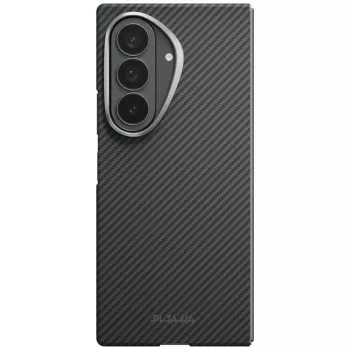 PITAKA Edge dėklas, skirtas Samsung Galaxy Z Fold 8 Ultra – aramidinio pluošto apsauginis dangtelis, juoda/pilka (Overture Black)