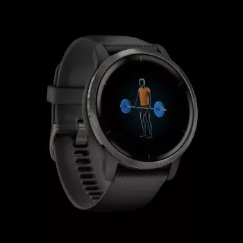 Garmin Venu 2 - 45 mm išmanusis laikrodis su silikoniniu dirželiu - juodas