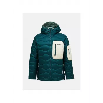 PEAK PERFORMANCE Vyriška Helium Utility pūkinė striukė su gobtuvu Forest Night Green dydis M
