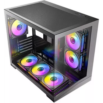 Antec CX M3 ARGB B Mini bokšto kompiuterio korpusas, grūdintas stiklas, 3x 120mm ARGB ventiliatoriai, microATX