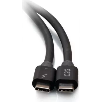 C2G 2,5 pėdų Thunderbolt 4 USB-C laidas - 40Gbps, 100W PD, 8K, juodos spalvos