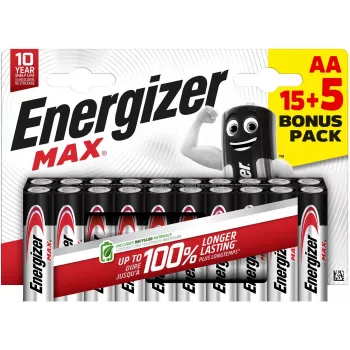 Energizer Max AA šarminė baterija LR6 1,5 V, 20 vnt. (E303329900)