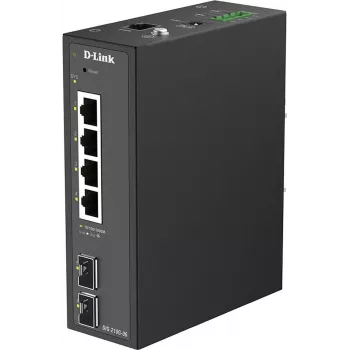 D-Link DIS-210G-06 pramoninis išmanusis valdomas jungiklis su 4 Gigabit Ethernet prievadais ir 2 SFP lizdais