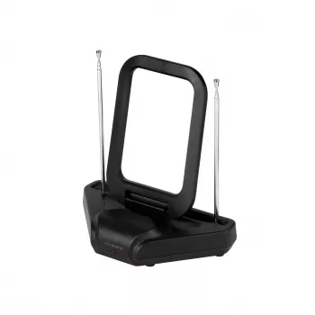 Vivanco VVTVANTLCIRCLE Vidinė DVB-T/T2 aktyvi antena su 28 dB stiprinimu, juoda