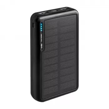 SBS Saulės energijos powerbankas 20000 mAh greitas įkrovimas juodos spalvos