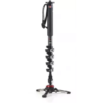 Manfrotto XPRO Monopod+ MVMXPROC5 anglies pluošto 5 sekcijų vaizdo monopodo su FLUIDTECH pagrindu